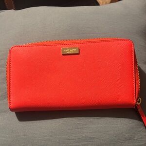 Kate Spade Vibrant Red Zip-Around Wallet